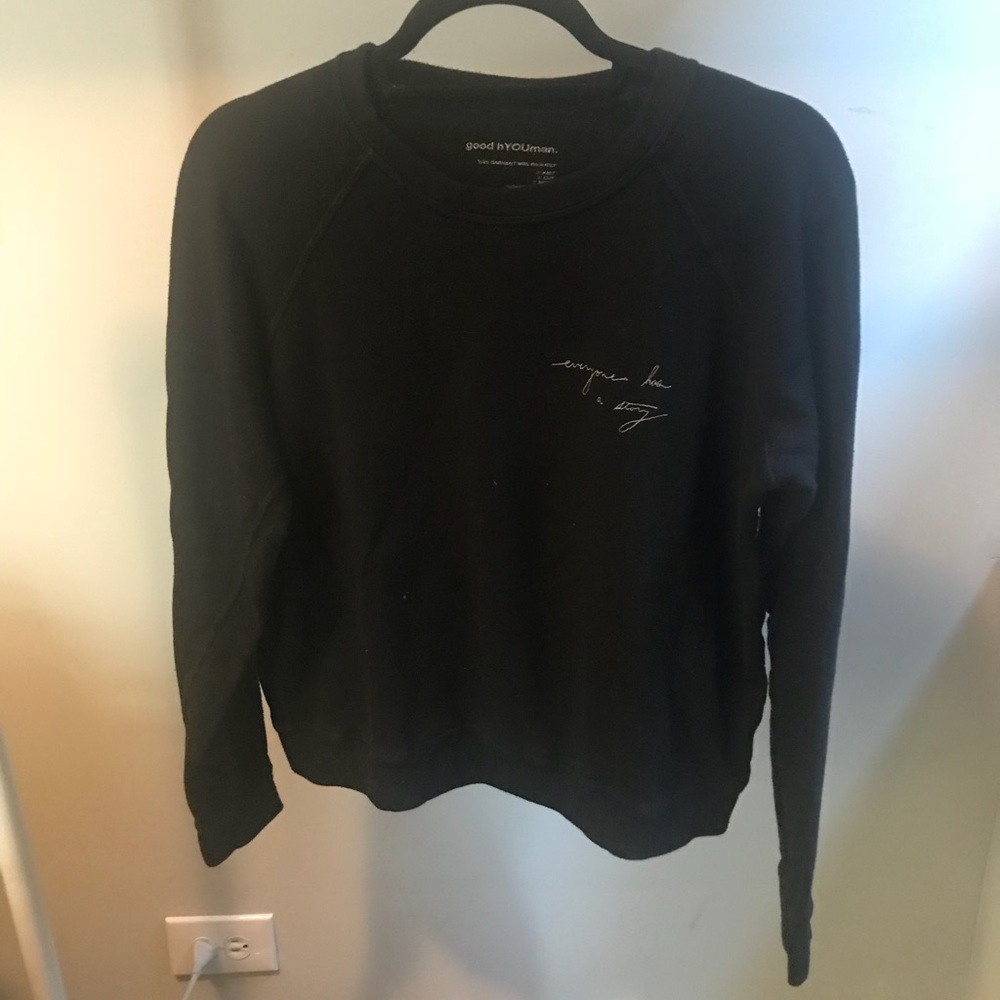 good hYOUman “everyone has a story” sweater